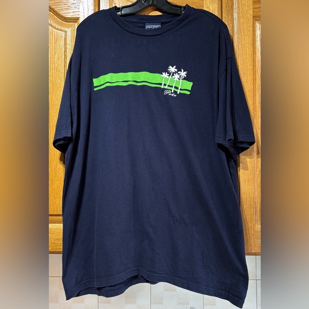 Vintage 90’s Polo Sport Ralph Lauren Navy Blue Surf T-Shirt Men’s XL EUC